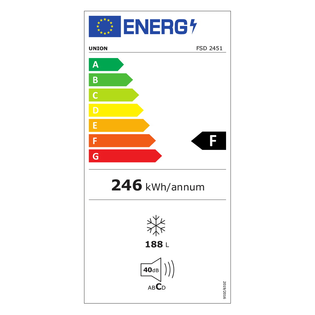 UNION zamrzivač FSD-2451 energy label